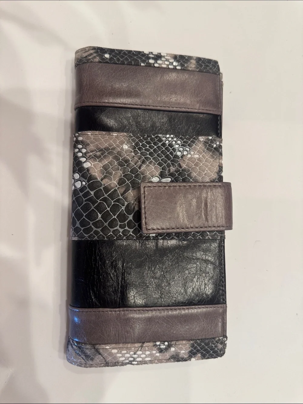 HOBO Taupe Leather Card Wallet with ID Window